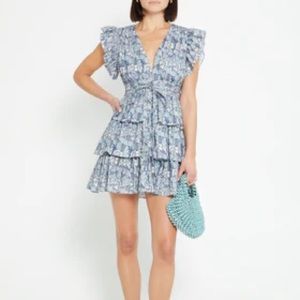 NWT O.P.T. Blue Floral Mini Dress